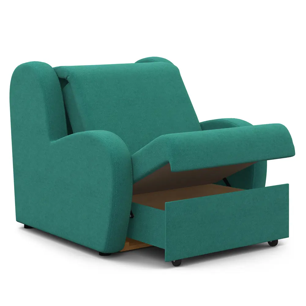 Фото 4 Кресло-кровать Гамма Барон 100x95x110 см велюр цвет бирюзовый Фото 4 Кресло-кровать Гамма Барон 100x95x110 см велюр цвет бирюзовый