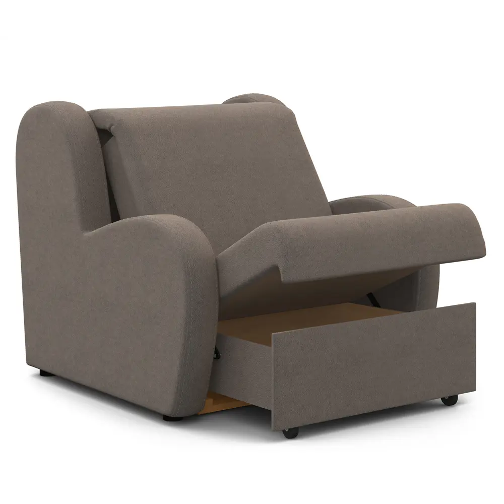 Фото 4 Кресло-кровать Гамма Барон 110x95x110 см велюр цвет светло-коричневый