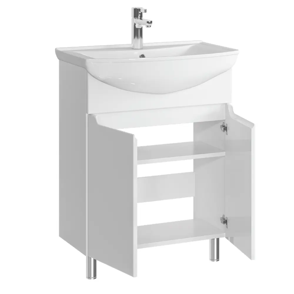 Фото 3 Тумба под раковину RUVANN VERY 65 в ванную напольная цвет белый Фото 3 Тумба под раковину RUVANN VERY 65 в ванную напольная цвет белый