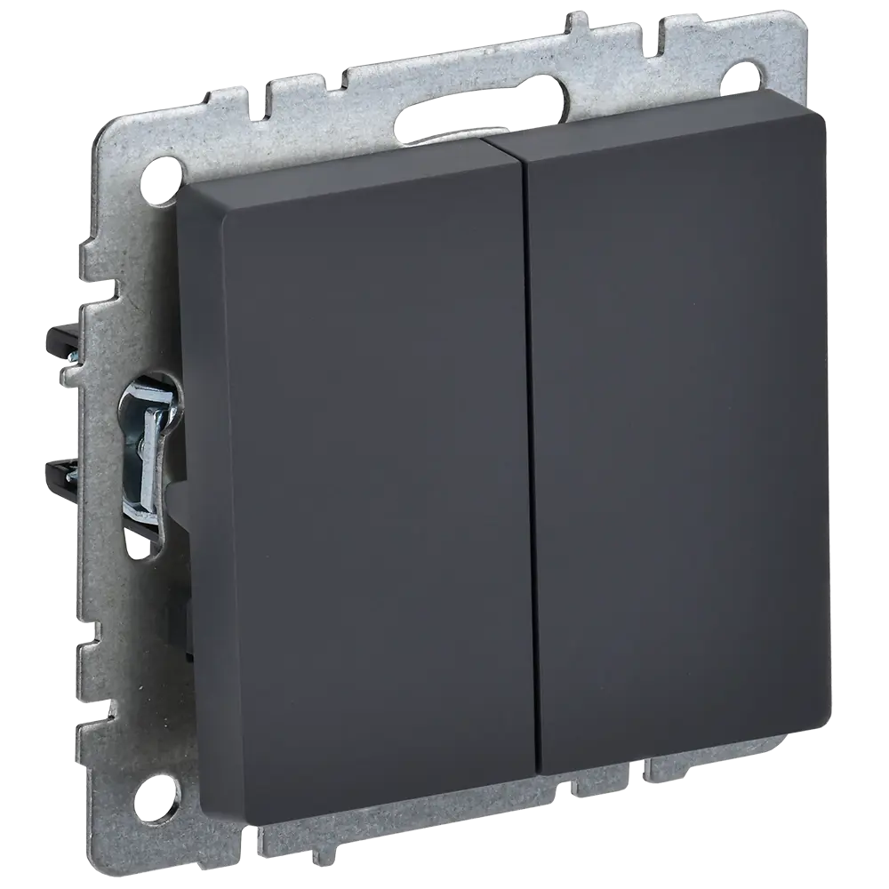 Фото Выключатель проходной встраиваемый Iek Brite BR-V22-0-10-K53 1 клавиша цвет графит Фото Выключатель проходной встраиваемый Iek Brite BR-V22-0-10-K53 1 клавиша цвет графит