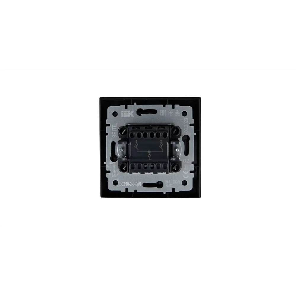 Фото 6 Выключатель встраиваемый Iek Brite BR-V20-0-10-K02-F 2 клавиши цвет черный Фото 6 Выключатель встраиваемый Iek Brite BR-V20-0-10-K02-F 2 клавиши цвет черный