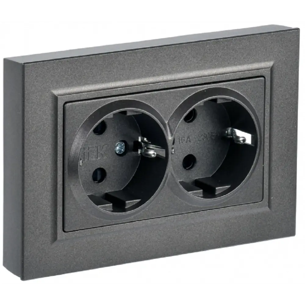 Фото Розетка встраиваемая Iek Brite BR-R24-16-K45-F с заземлением цвет бронза