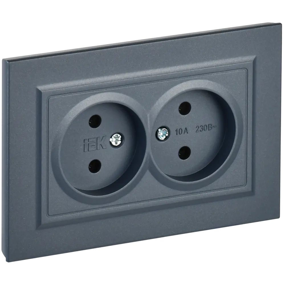 Фото 3 Розетка двойная встраиваемая Iek Brite BR-R20-10-K35-F цвет маренго Фото 3 Розетка двойная встраиваемая Iek Brite BR-R20-10-K35-F цвет маренго