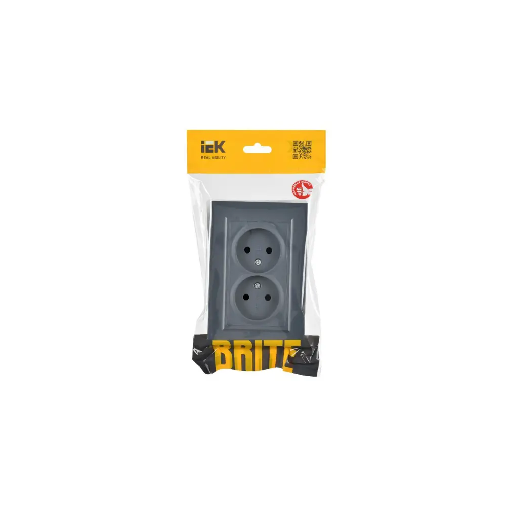 Фото 2 Розетка двойная встраиваемая Iek Brite BR-R20-10-K35-F цвет маренго Фото 2 Розетка двойная встраиваемая Iek Brite BR-R20-10-K35-F цвет маренго