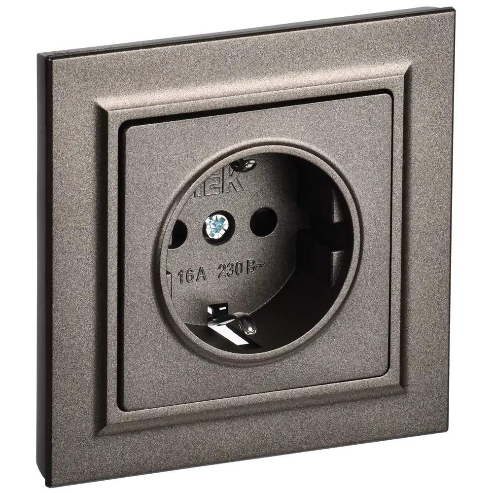 Фото 3 Розетка встраиваемая Iek Brite BR-R14-16-K45-F с заземлением и шторками цвет бронза Фото 3 Розетка встраиваемая Iek Brite BR-R14-16-K45-F с заземлением и шторками цвет бронза