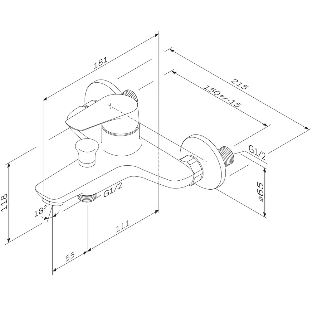 Фото 6 Смеситель для ванны Am.pm Joy F85E10000_7214 однорычажный цвет хром Фото 6 Смеситель для ванны Am.pm Joy F85E10000_7214 однорычажный цвет хром