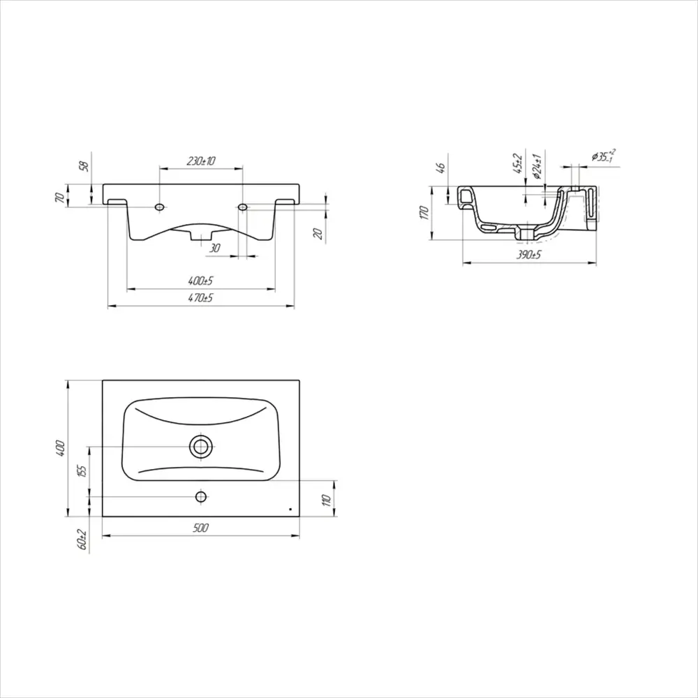 Фото 6 Тумба с раковиной в ванную Ruvann Aqvi 50 раковина Moduo 50 подвесная цвет графит софт, дуб вотан