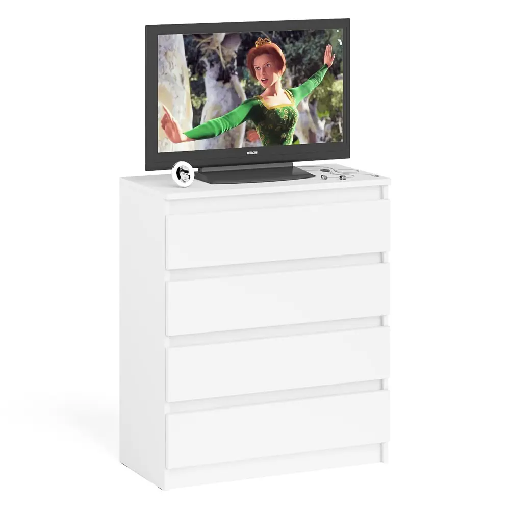 Фото 7 Комод СВК Мори МК800.4 4 ящика 80х41х94 см ЛДСП цвет белый Фото 7 Комод СВК Мори МК800.4 4 ящика 80х41х94 см ЛДСП цвет белый