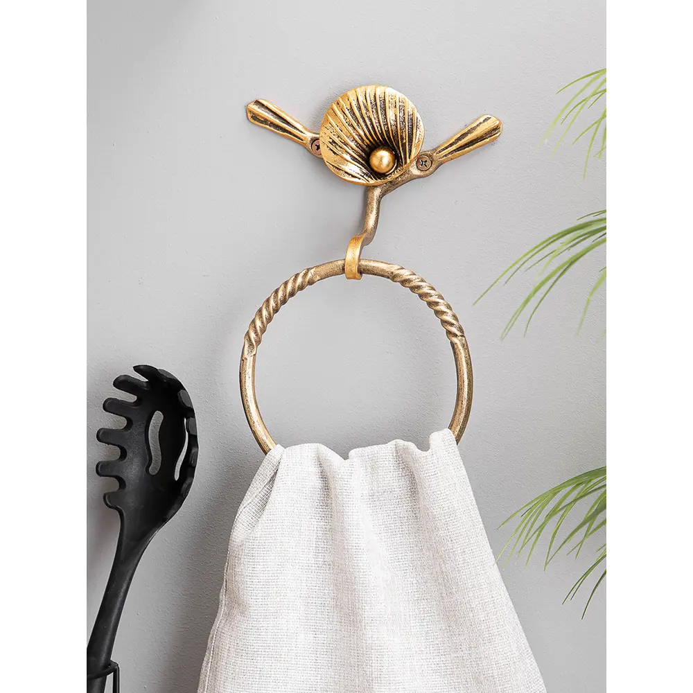 Фото 10 Держатель для полотенец круглый Bogacho Атлантис цвет бронза