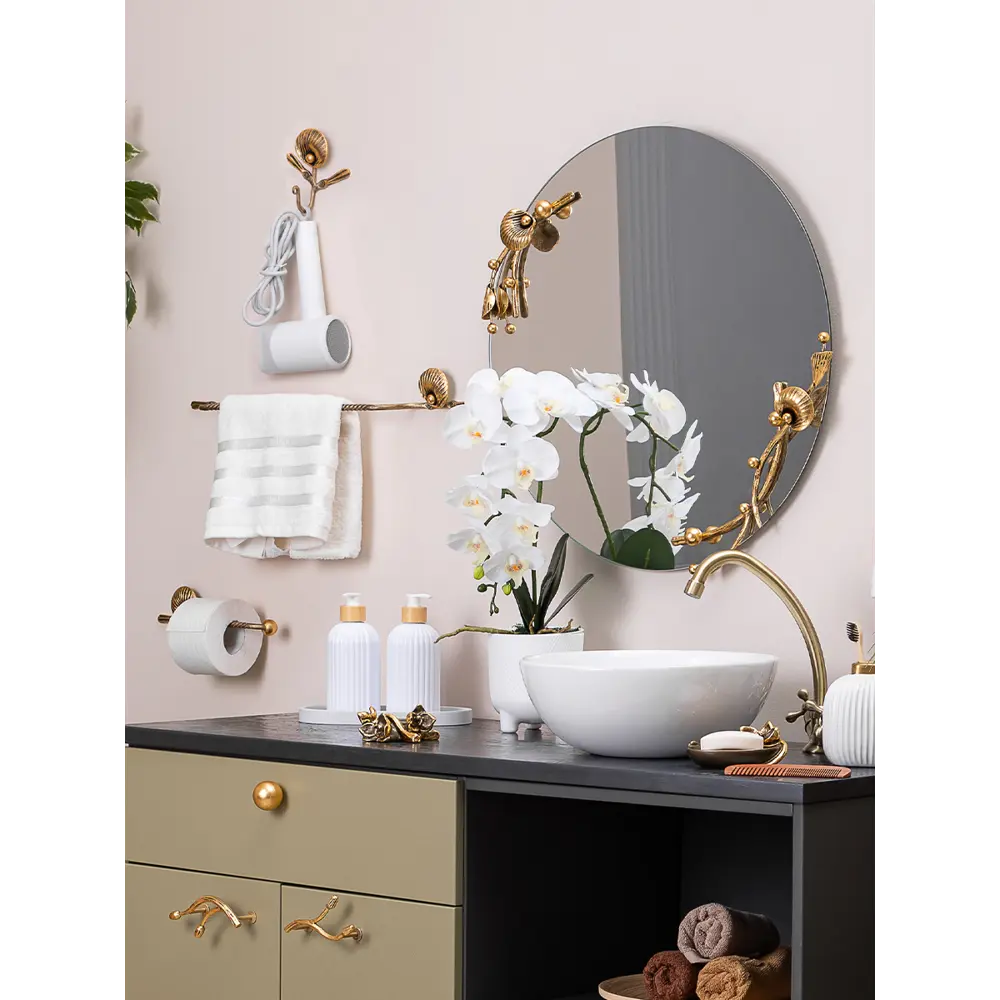 Фото 13 Держатель для полотенец круглый Bogacho Атлантис цвет бронза