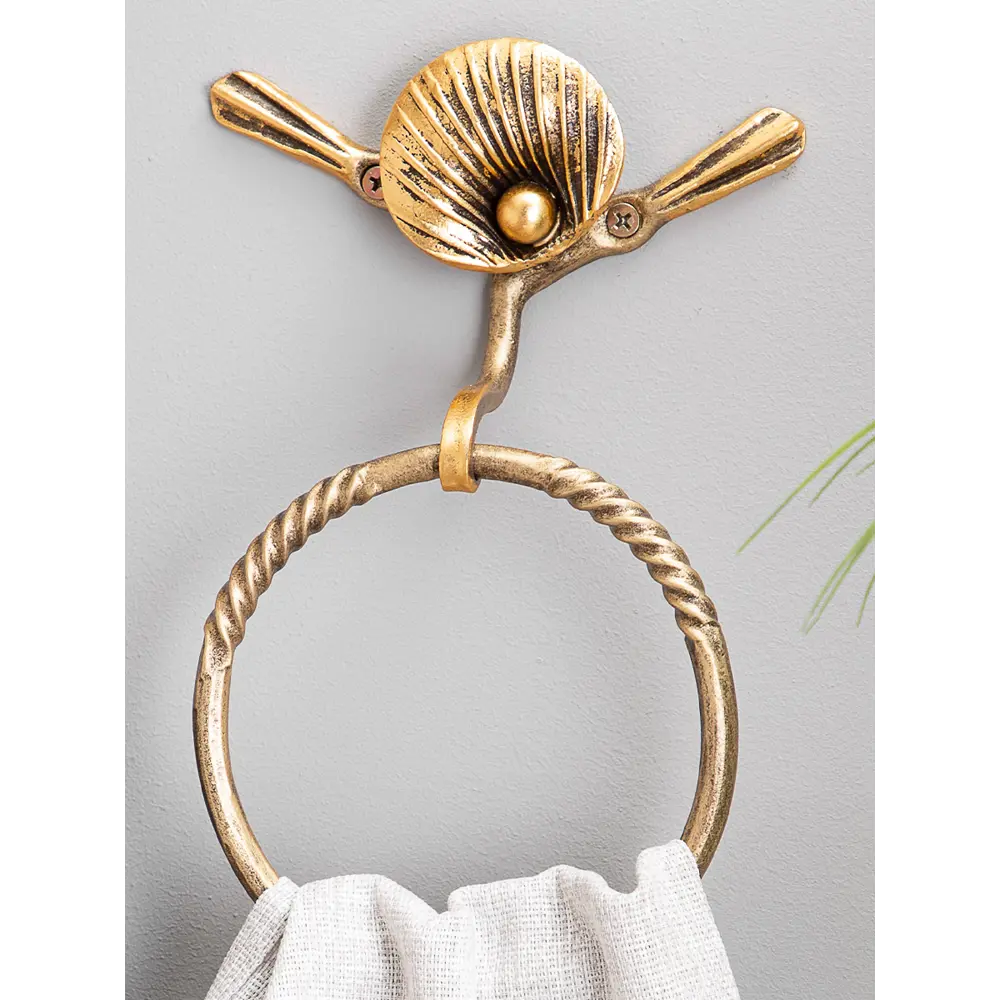 Фото 7 Держатель для полотенец круглый Bogacho Атлантис цвет бронза