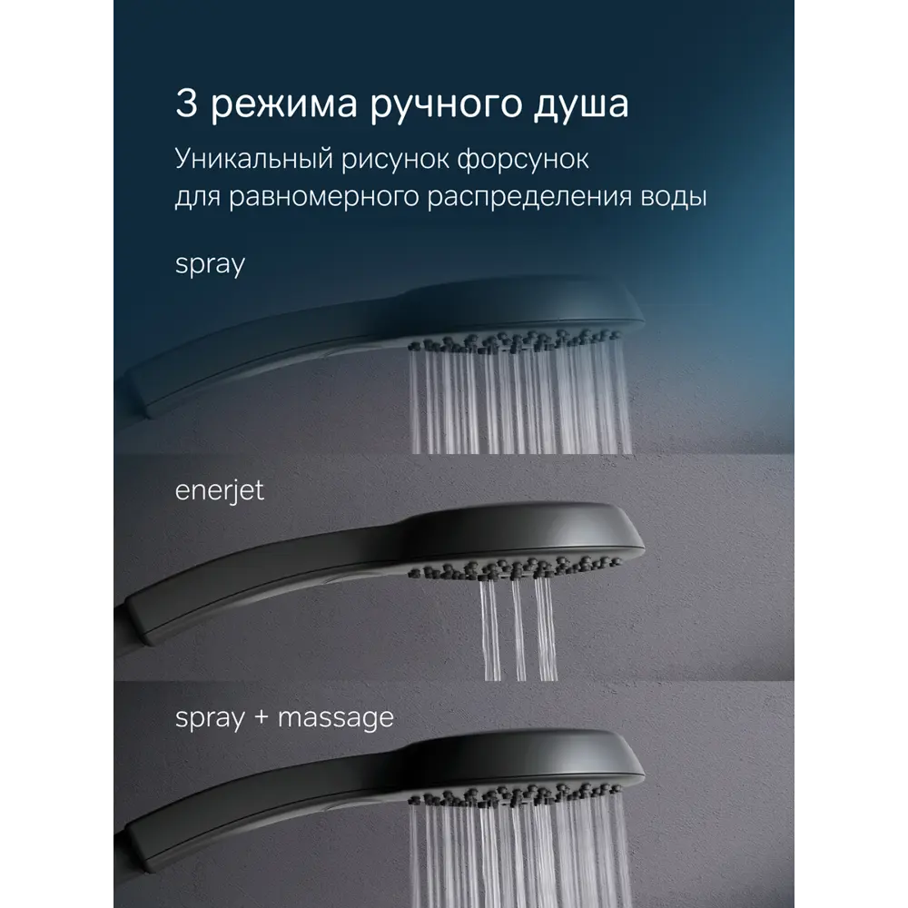 Фото 5 Душевая система Am.pm Inspire V2.0 F0750A522 с термостатом цвет черный Фото 5 Душевая система Am.pm Inspire V2.0 F0750A522 с термостатом цвет черный