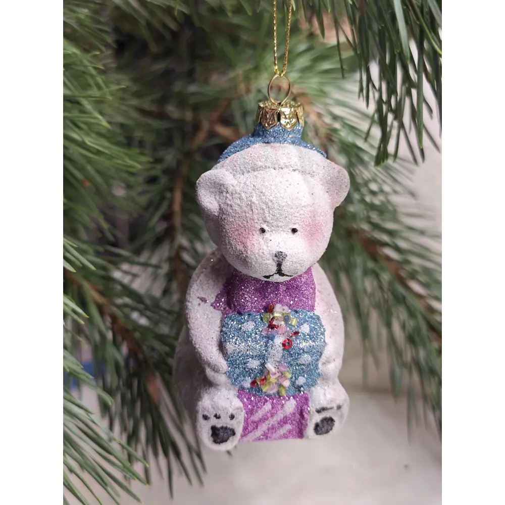 Фото Елочная игрушка Медведь Магия праздника NY12 11 см белый Фото Елочная игрушка Медведь Магия праздника NY12 11 см белый