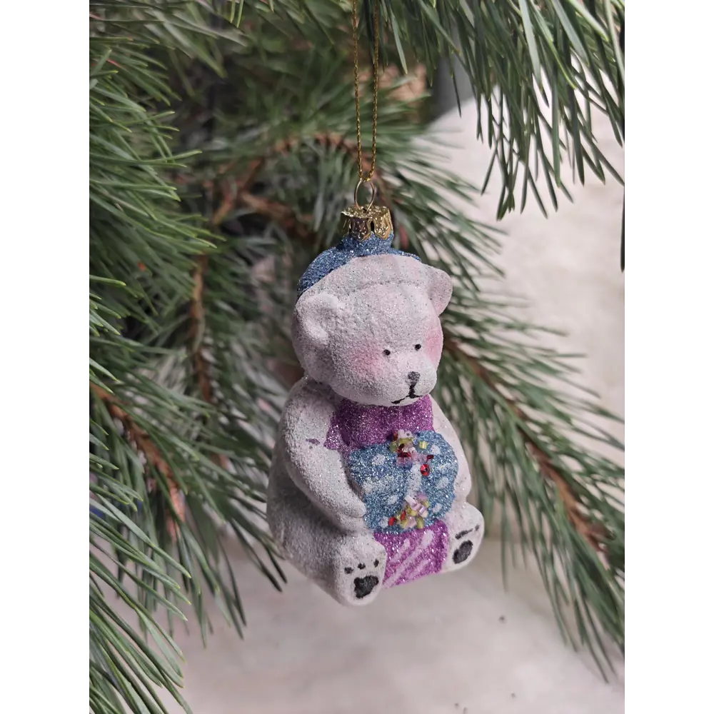 Фото 3 Елочная игрушка Медведь Магия праздника NY12 11 см белый Фото 3 Елочная игрушка Медведь Магия праздника NY12 11 см белый