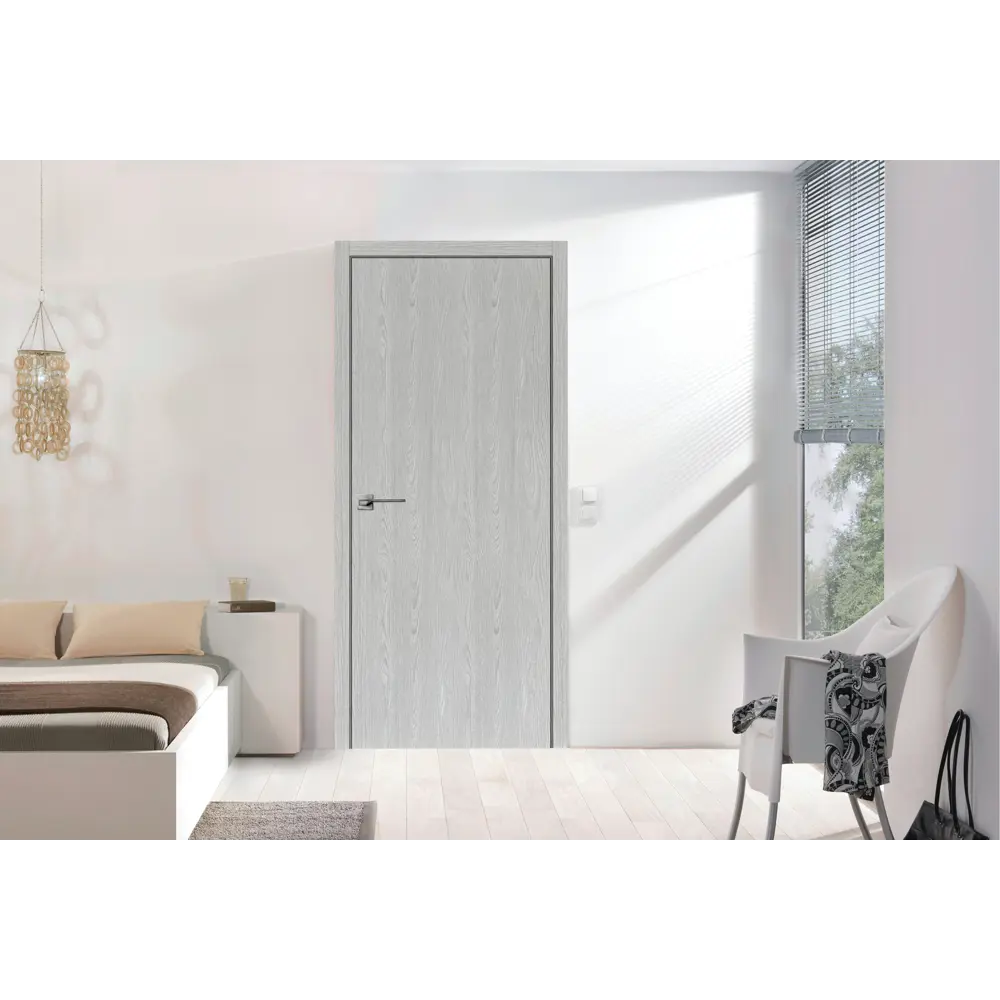 Фото 3 Дверь межкомнатная глухая Ясень 60x200 см Hardflex цвет серый с замком Фото 3 Дверь межкомнатная глухая Ясень 60x200 см Hardflex цвет серый с замком