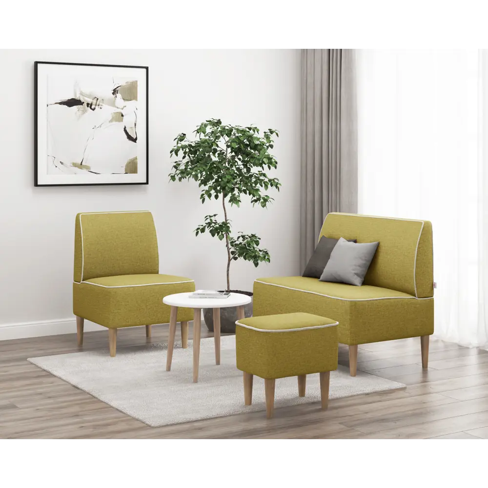 Фото 4 Пуф Monofix Одос 42x42x42 см рогожка цвет желтый Фото 4 Пуф Monofix Одос 42x42x42 см рогожка цвет желтый