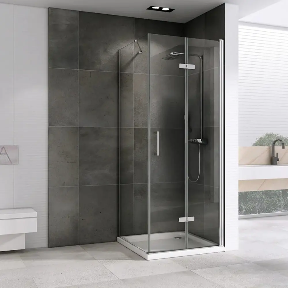 Фото 2 Душевой уголок Abber Zart 623250 прямоугольный 70x80см серебристый блеск профиль эффект стекла прозрачный