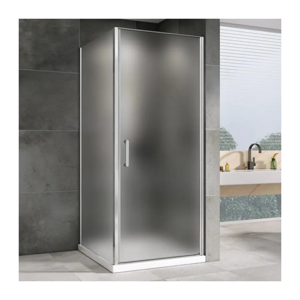 Фото Душевой уголок Abber Sonnenstrand 623216 прямоугольный 100x80см серебро профиль эффект стекла матовый