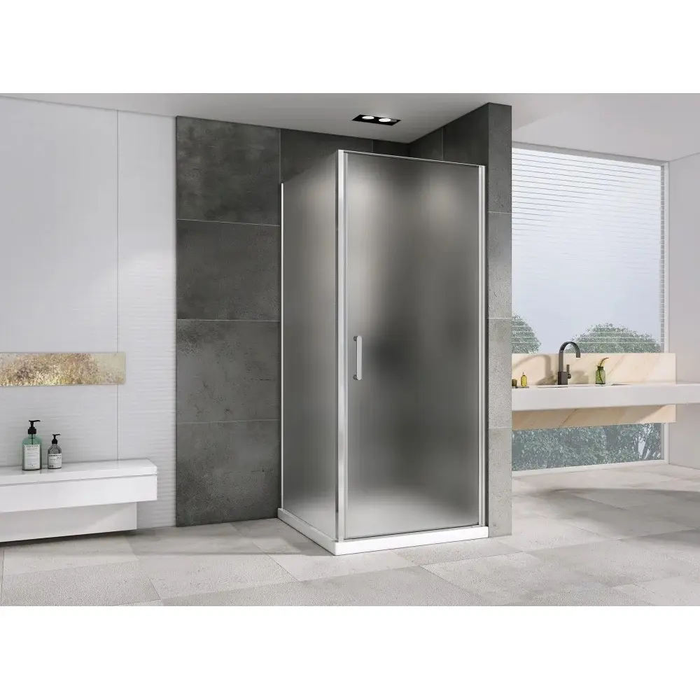 Фото 2 Душевой уголок Abber Sonnenstrand 623216 прямоугольный 100x80см серебро профиль эффект стекла матовый