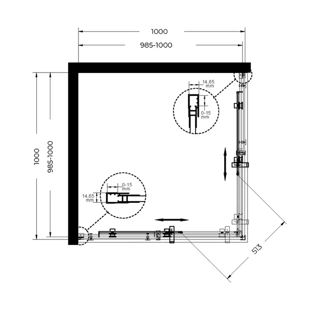 Фото 3 Душевой уголок Belbagno Marino 671788 квадратный 100x100см серебро профиль эффект стекла прозрачный Фото 3 Душевой уголок Belbagno Marino 671788 квадратный 100x100см серебро профиль эффект стекла прозрачный