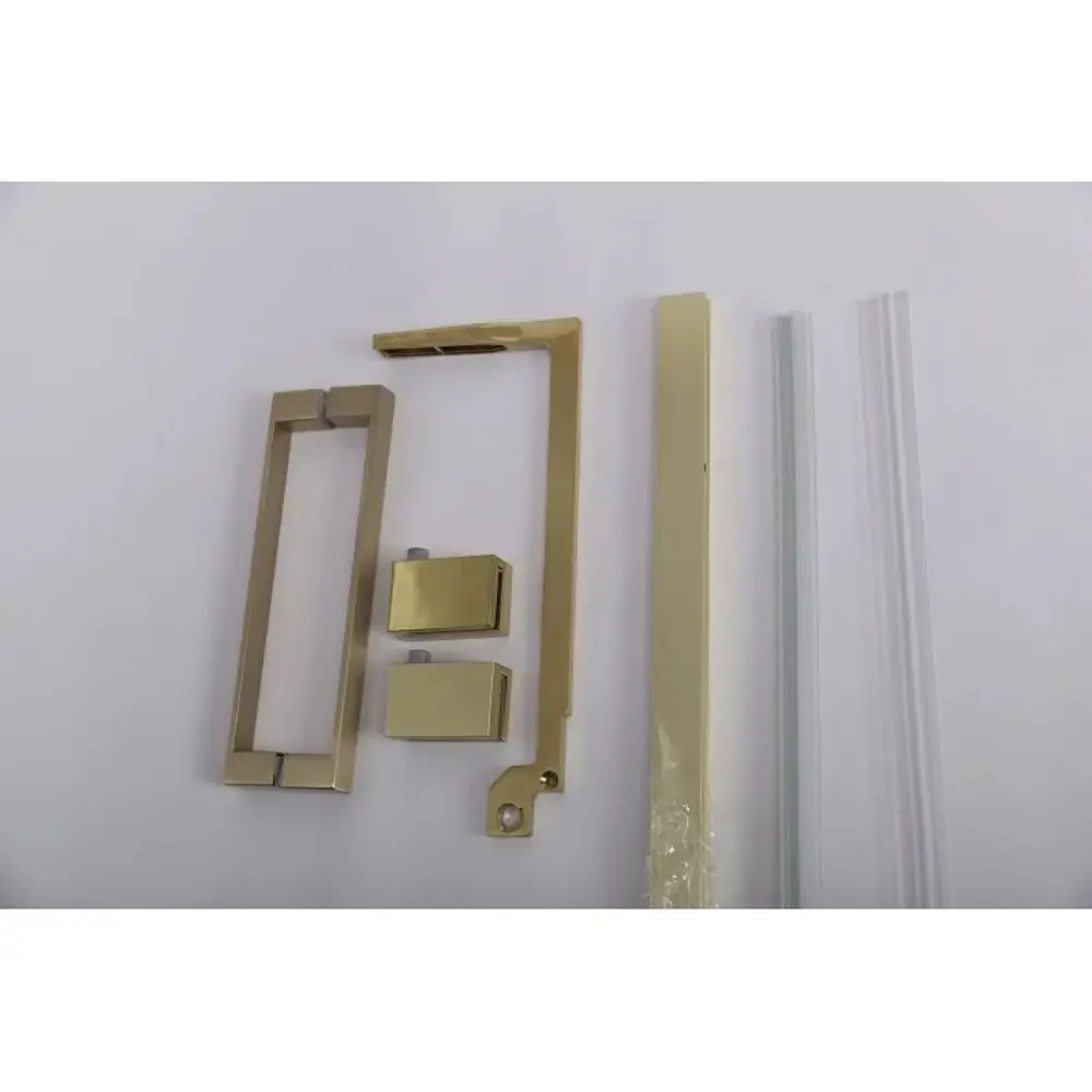 Фото 5 Душевой уголок Cezares Slider 645891 квадратный 80x79.5см золотистый профиль эффект стекла тонированный