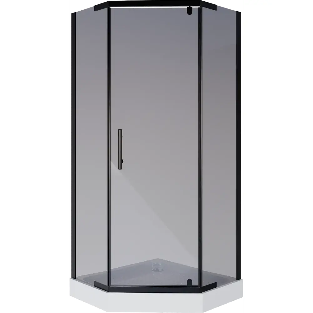 Фото Душевой уголок Niagara Eco 555964 пятиугольный 89.5x89.5см черный профиль эффект стекла тонированный Фото Душевой уголок Niagara Eco 555964 пятиугольный 89.5x89.5см черный профиль эффект стекла тонированный