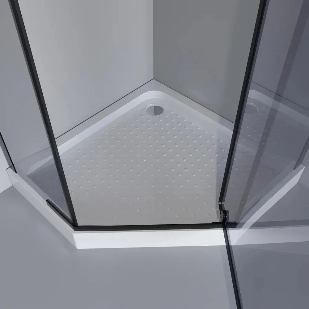 Фото 3 Душевой уголок Niagara Eco 555964 пятиугольный 89.5x89.5см черный профиль эффект стекла тонированный Фото 3 Душевой уголок Niagara Eco 555964 пятиугольный 89.5x89.5см черный профиль эффект стекла тонированный