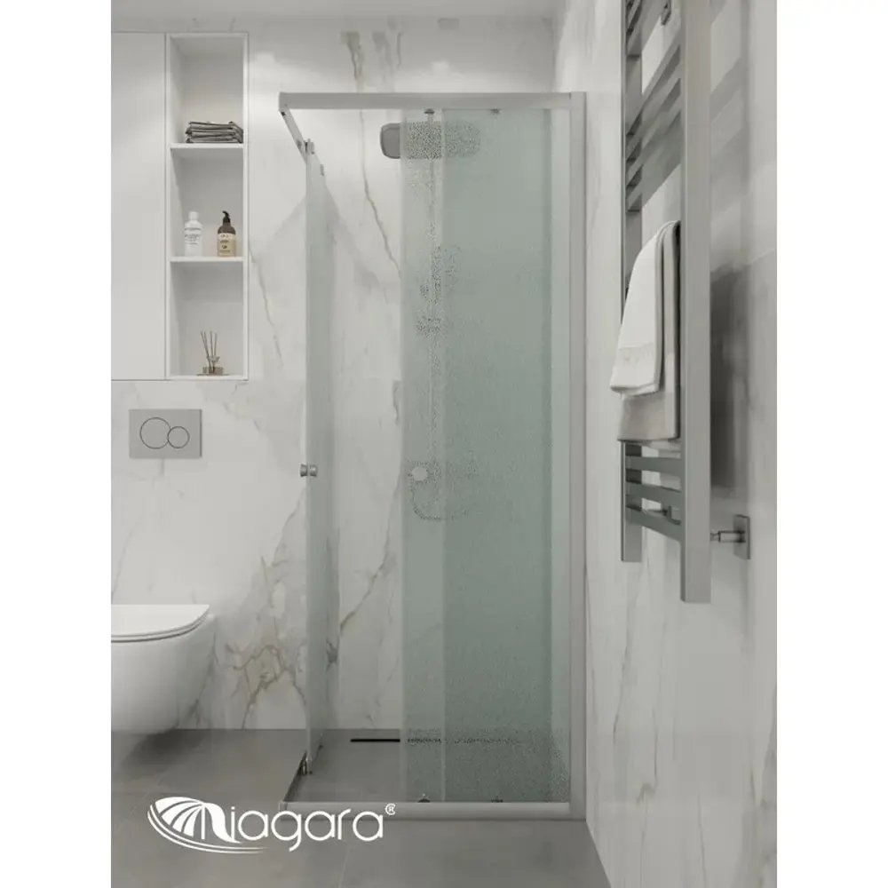 Фото 4 Душевой уголок Niagara NG-1008-14QMT 663521 прямоугольный 78x78см серебро профиль эффект стекла матовый