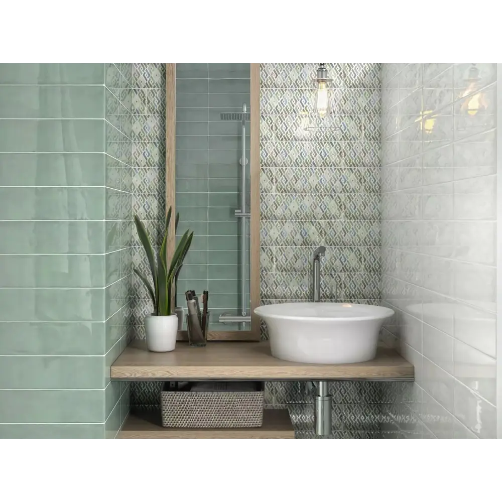 Фото 7 Плитка настенная Kerama Marazzi Монпарнас 8.5x28.5 см 1.07 м² глянцевая цвет зеленый Фото 7 Плитка настенная Kerama Marazzi Монпарнас 8.5x28.5 см 1.07 м² глянцевая цвет зеленый