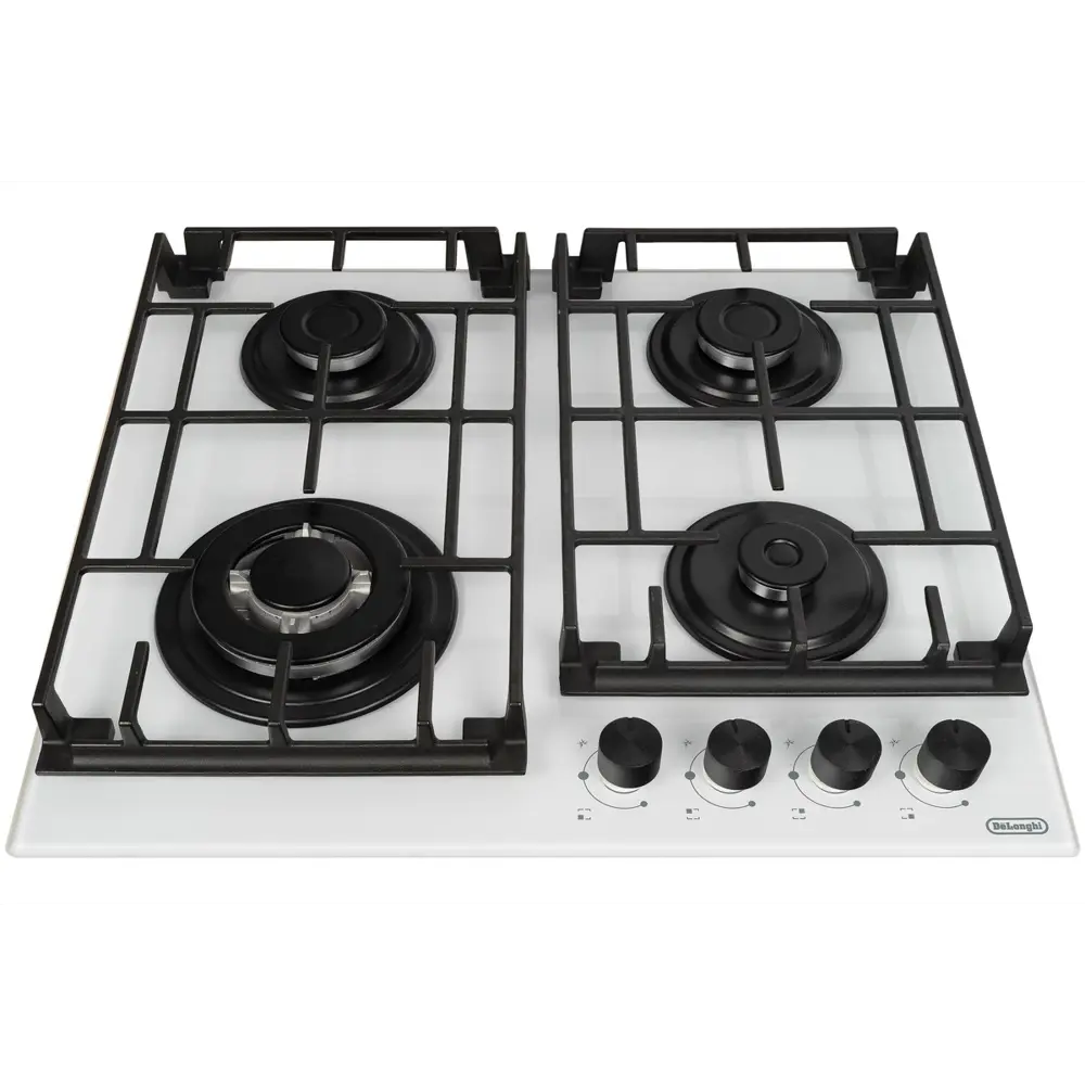 Фото 2 Газовая варочная панель Delonghi GRETA 6GW BB 58 см 4 конфорки цвет белый. Фото 2 Газовая варочная панель Delonghi GRETA 6GW BB 58 см 4 конфорки цвет белый.