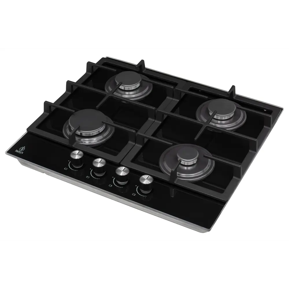 Фото 3 Газовая варочная панель Jacky`s JH GB633 58 см 4 конфорки цвет черный.