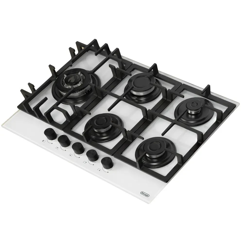 Фото 6 Газовая варочная панель Delonghi GERMANA 7GW BB 69 см 5 конфорок цвет Белый. Фото 6 Газовая варочная панель Delonghi GERMANA 7GW BB 69 см 5 конфорок цвет Белый.