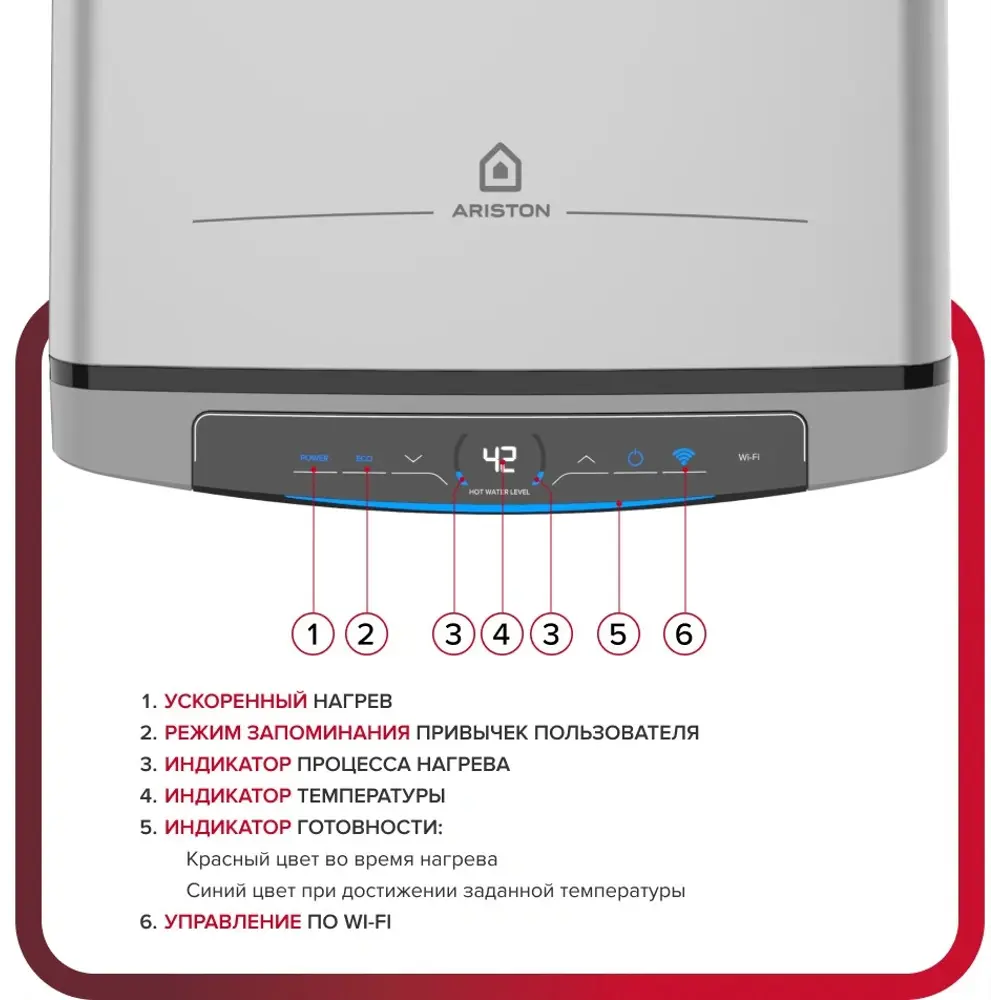 Фото 4 Водонагреватель Ariston Velis Lux Inox PW ABSE WIFI 100 2.5кВт 100л электрический настенный серый Фото 4 Водонагреватель Ariston Velis Lux Inox PW ABSE WIFI 100 2.5кВт 100л электрический настенный серый
