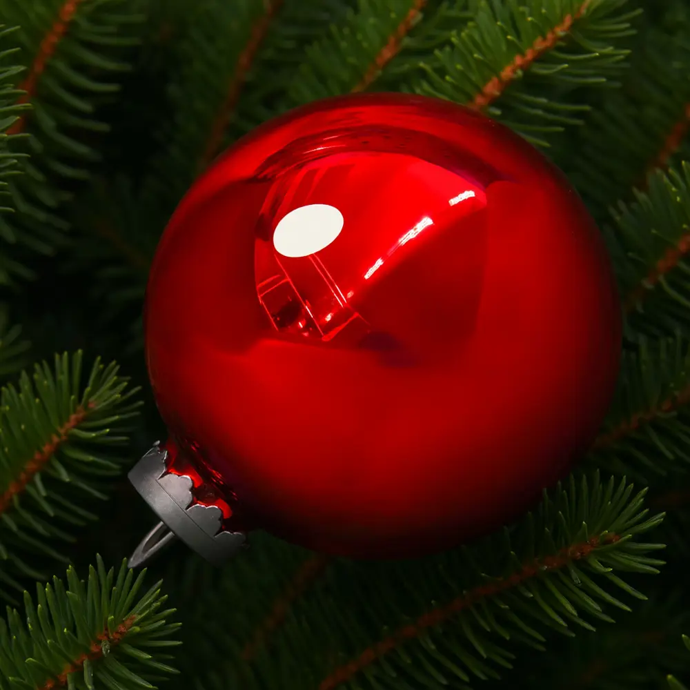 Фото Елочный шар ø15 см пластик красный