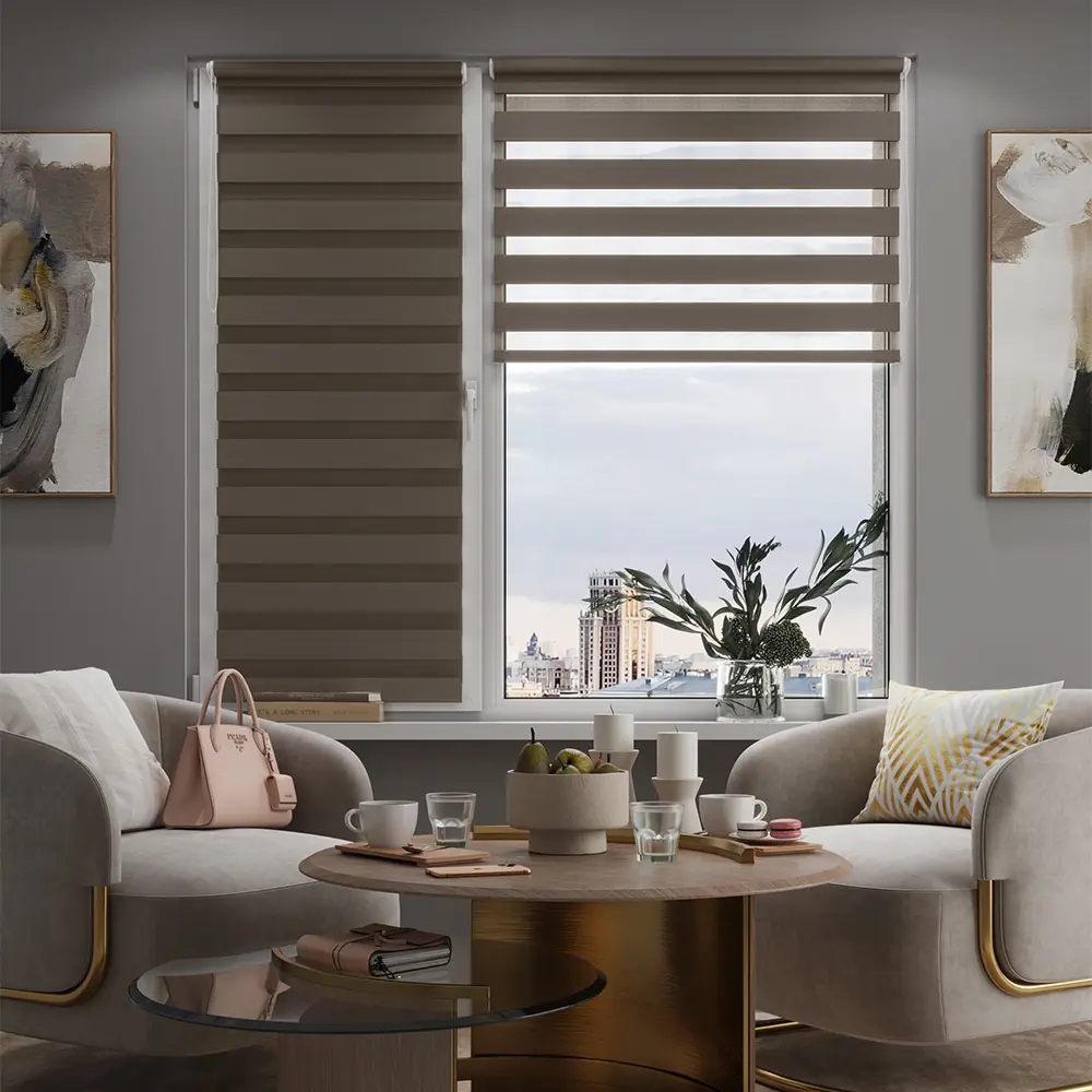 Фото Рулонная штора Evoli День-Ночь 57x170 см цвет мокко