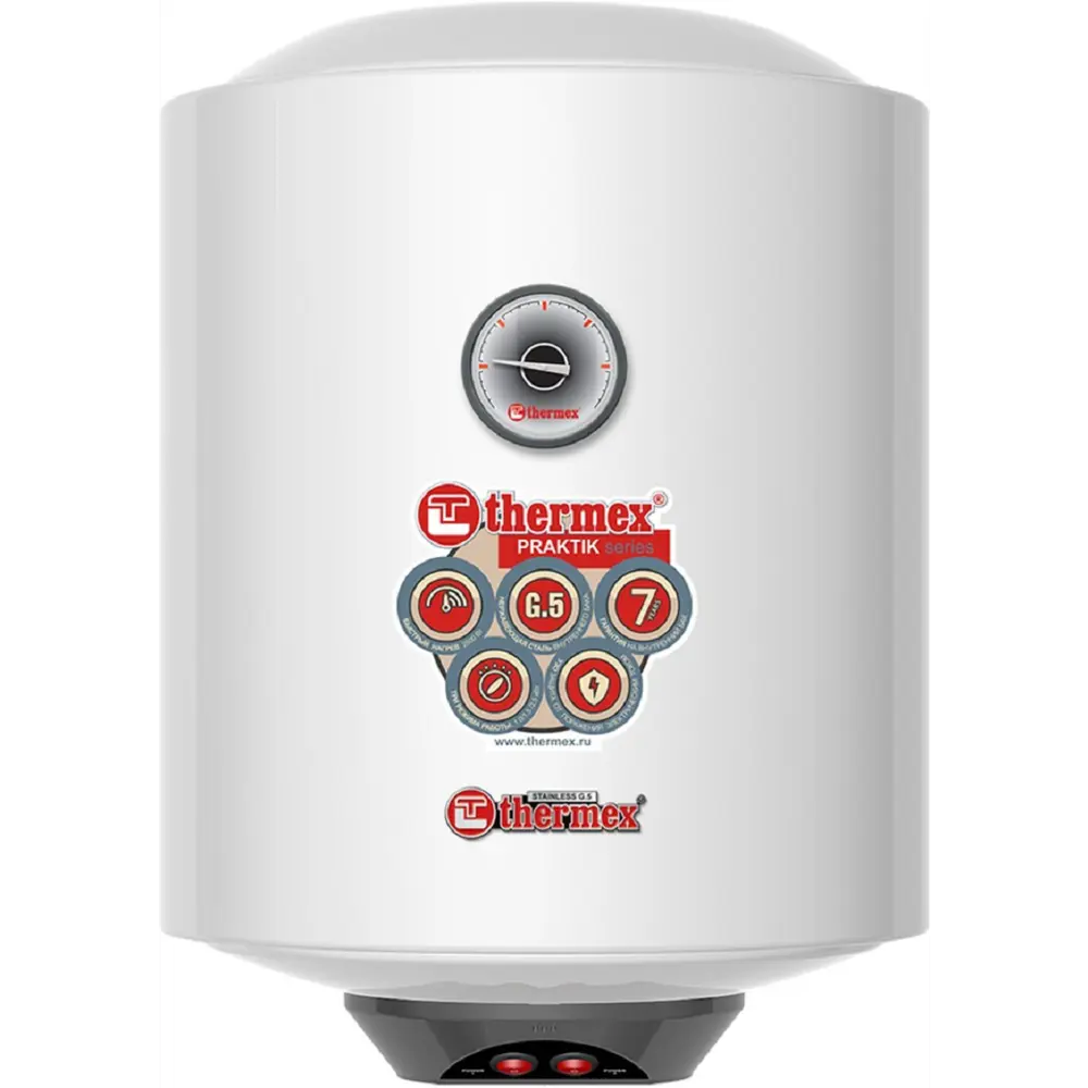 Фото Водонагреватель Thermex Praktik 30 V Slim 2.5кВт 30л электрический настенный белый Фото Водонагреватель Thermex Praktik 30 V Slim 2.5кВт 30л электрический настенный белый