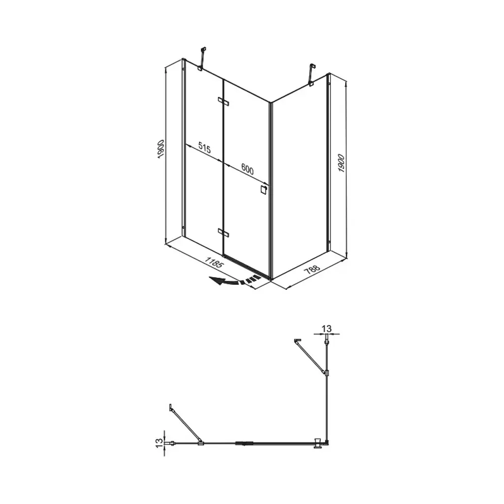 Фото 4 Душевой уголок Triton Брава 466993 прямоугольный 120x80см серебристый блеск профиль стекло прозрачное