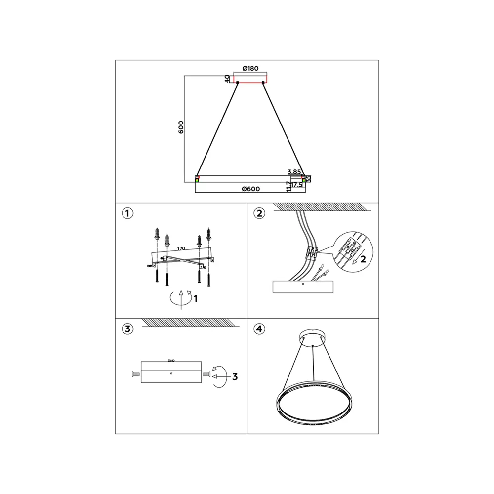 Фото 7 Люстра подвесная светодиодная AMBRELLA LIGHT FL5851 Comfort 20 м² теплый белый свет цвет белый Фото 7 Люстра подвесная светодиодная AMBRELLA LIGHT FL5851 Comfort 20 м² теплый белый свет цвет белый