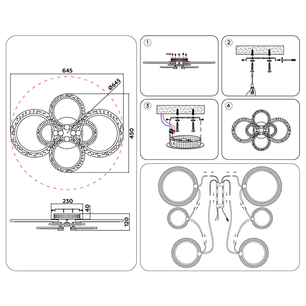 Фото 8 Люстра потолочная светодиодная AMBRELLA LIGHT FA4065 Original 20 м² теплый белый свет цвет белый Фото 8 Люстра потолочная светодиодная AMBRELLA LIGHT FA4065 Original 20 м² теплый белый свет цвет белый