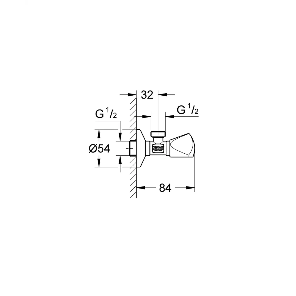 Фото 4 Вентиль угловой Grohe 1/2" наружный Фото 4 Вентиль угловой Grohe 1/2" наружный