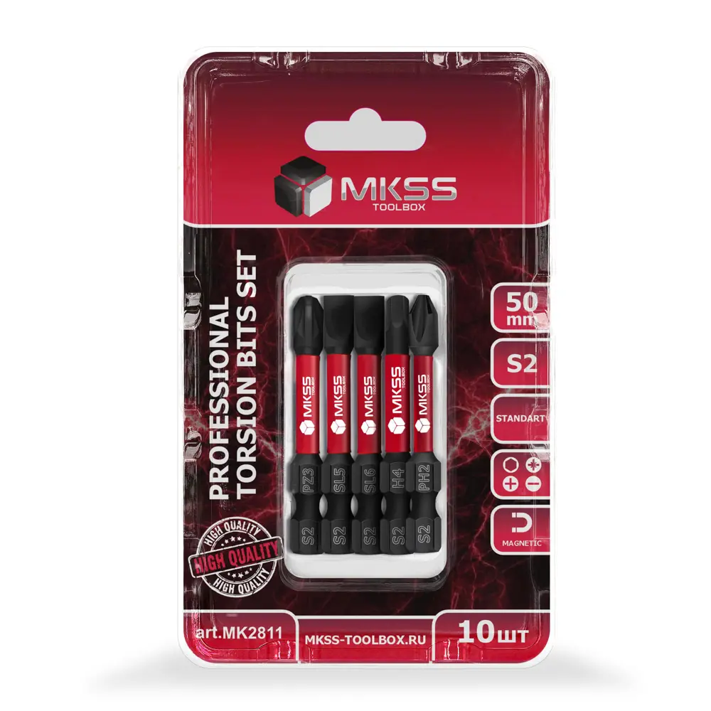 Фото Набор бит торсионных ударных магнитных Mkss Toolbox MK2811, 10 шт Фото Набор бит торсионных ударных магнитных Mkss Toolbox MK2811, 10 шт