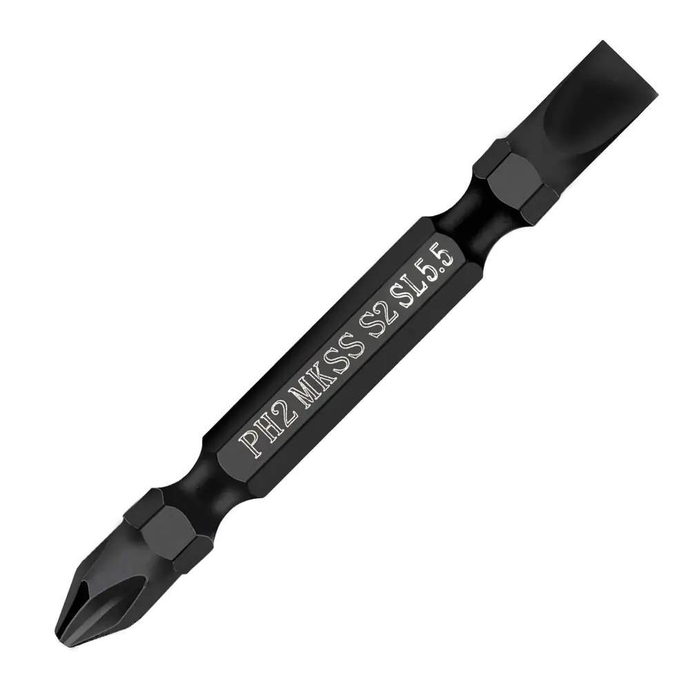 Фото Бита магнитная ударная двухсторонняя Mkss Toolbox MK2824 PH2/SL5.5x65 мм, 10 шт Фото Бита магнитная ударная двухсторонняя Mkss Toolbox MK2824 PH2/SL5.5x65 мм, 10 шт