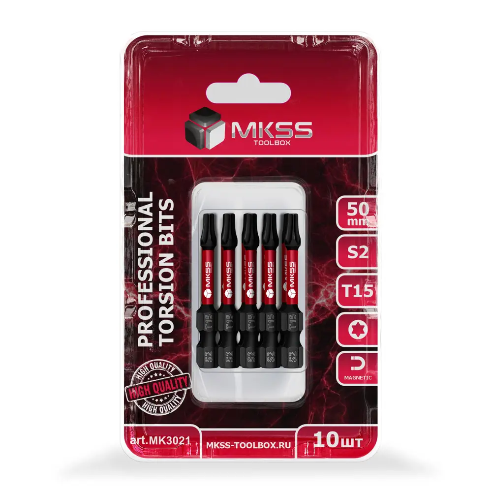 Фото 2 Бита торсионная магнитная ударная Mkss Toolbox MK3021 T15x50 мм, 10 шт Фото 2 Бита торсионная магнитная ударная Mkss Toolbox MK3021 T15x50 мм, 10 шт