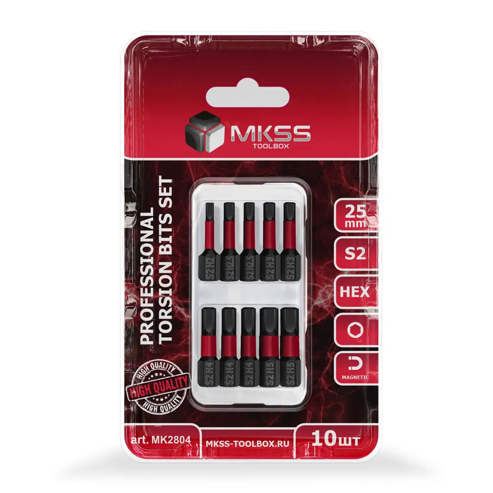 Фото Набор бит торсионных ударных магнитных Mkss Toolbox MK2804, 10 шт Фото Набор бит торсионных ударных магнитных Mkss Toolbox MK2804, 10 шт