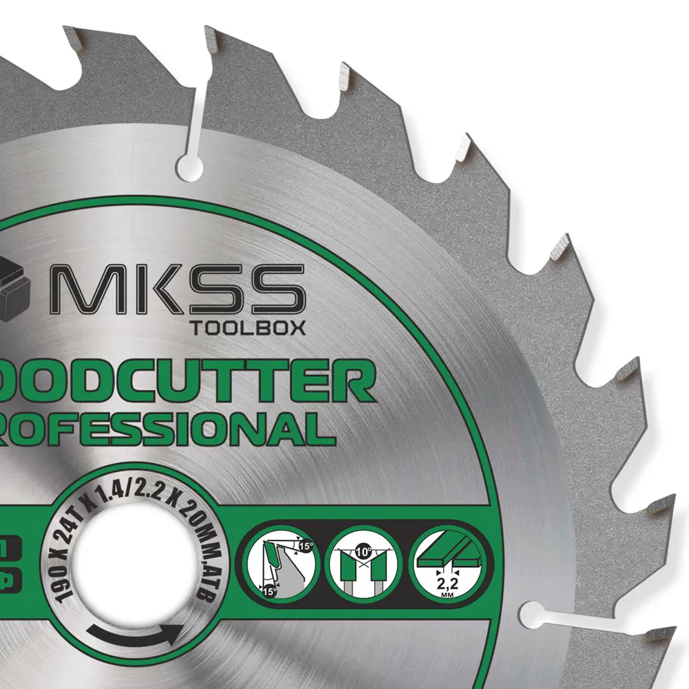 Фото 2 Диск пильный по дереву Mkss Toolbox Woodcutter Professional SS3019 24Т 190x20x1.4 мм Фото 2 Диск пильный по дереву Mkss Toolbox Woodcutter Professional SS3019 24Т 190x20x1.4 мм