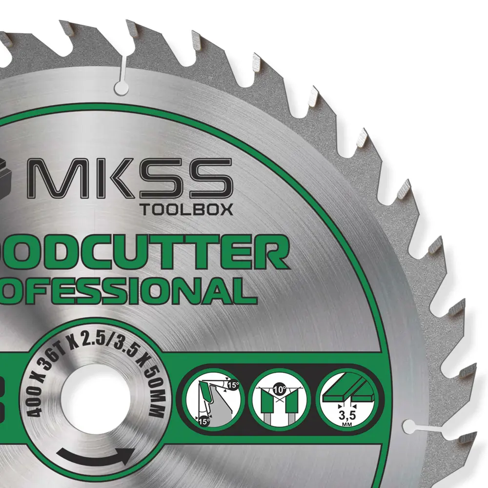 Фото 2 Диск пильный по дереву Mkss Toolbox Woodcutter Professional SS3040 36Т 400x50x2.5 мм Фото 2 Диск пильный по дереву Mkss Toolbox Woodcutter Professional SS3040 36Т 400x50x2.5 мм