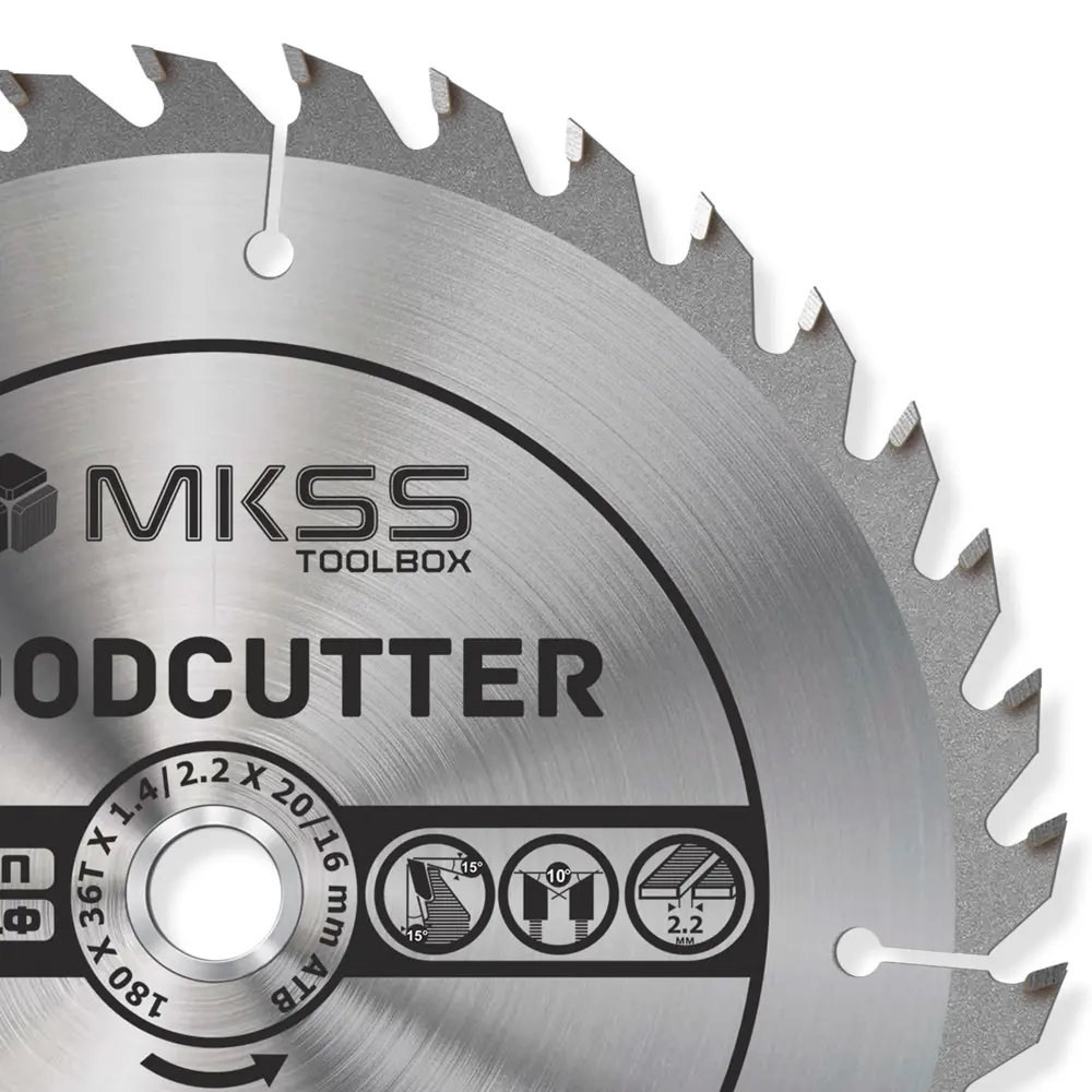 Фото 2 Диск пильный по дереву Mkss Toolbox Woodcutter WC1800 36Т 180x20x1.4 мм Фото 2 Диск пильный по дереву Mkss Toolbox Woodcutter WC1800 36Т 180x20x1.4 мм
