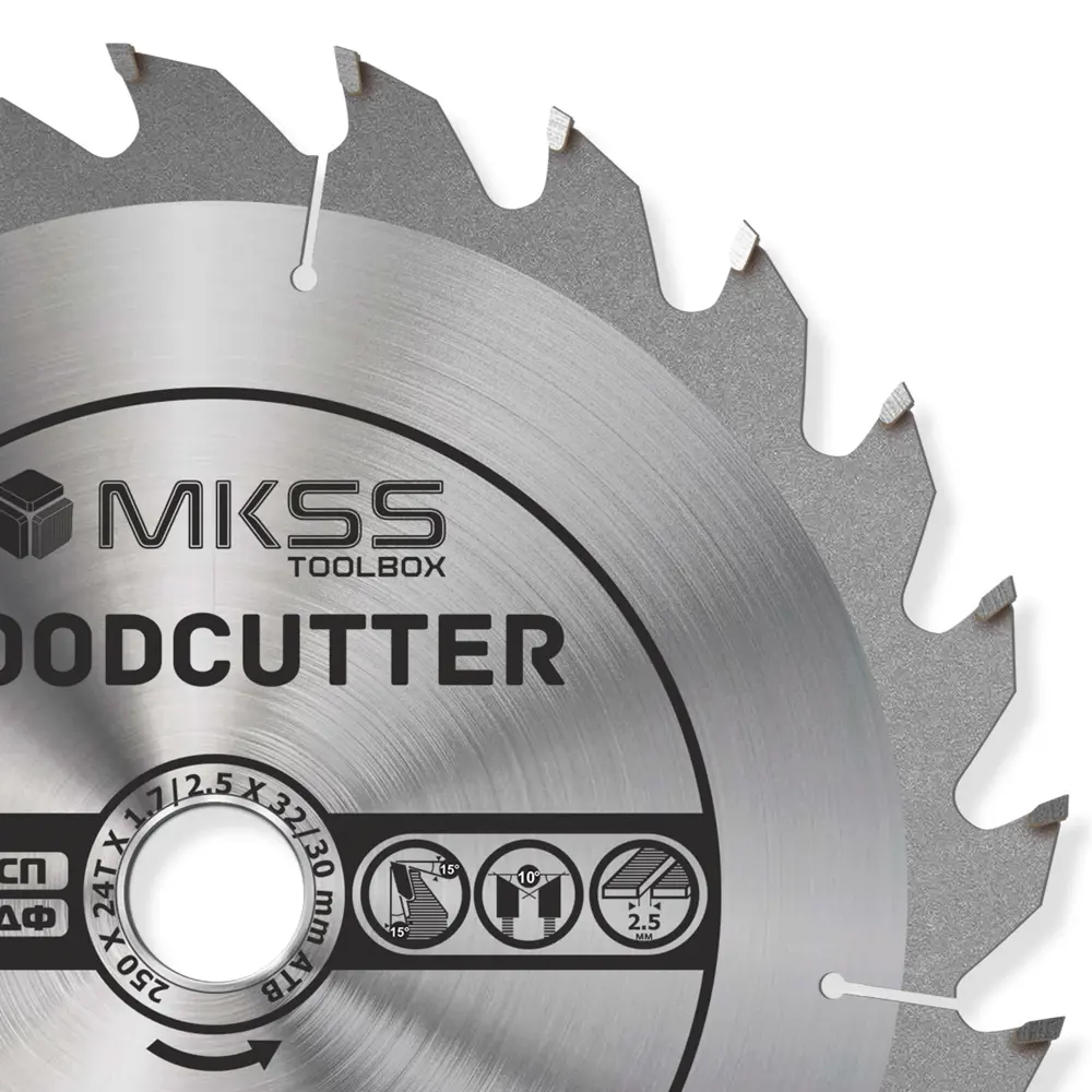 Фото 2 Диск пильный по дереву Mkss Toolbox Woodcutter WC2500 24Т 250x32x1.7 мм Фото 2 Диск пильный по дереву Mkss Toolbox Woodcutter WC2500 24Т 250x32x1.7 мм