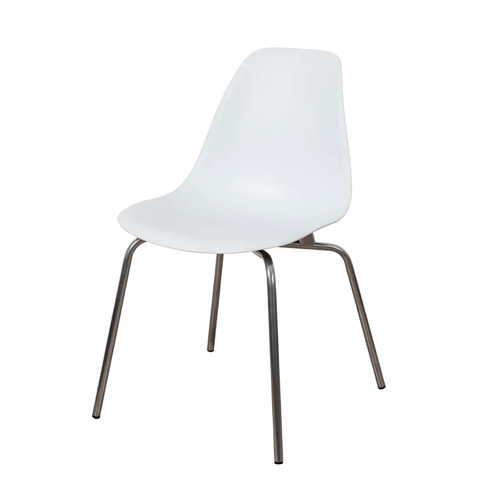 Фото 3 Стул кухонный Derstuhl Elegant chrom комплект 4 шт 45x82x46 см полипропилен цвет белый Фото 3 Стул кухонный Derstuhl Elegant chrom комплект 4 шт 45x82x46 см полипропилен цвет белый