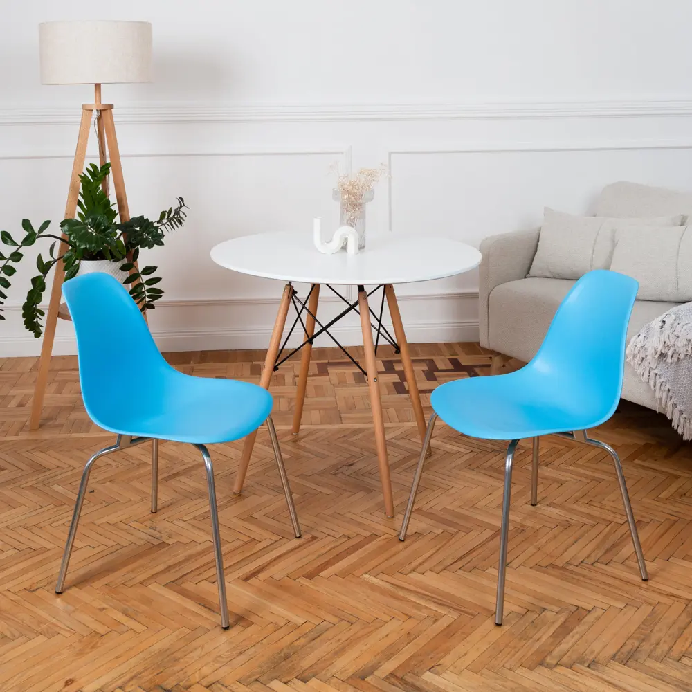 Фото 2 Стул кухонный Derstuhl Elegant chrom комплект 2 шт 45x82x46 см полипропилен цвет голубой Фото 2 Стул кухонный Derstuhl Elegant chrom комплект 2 шт 45x82x46 см полипропилен цвет голубой